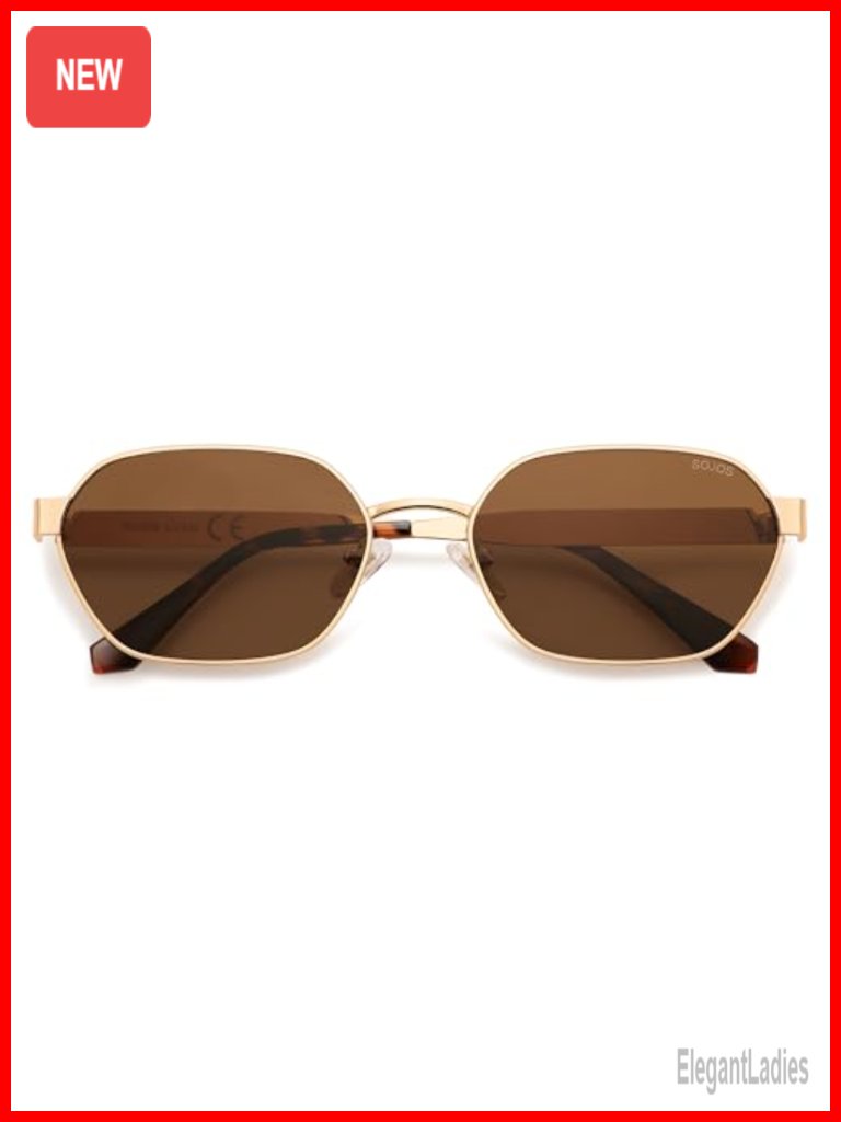 Polarized Hexagon Sunglasses With Uv400 Protection, Metal Frame